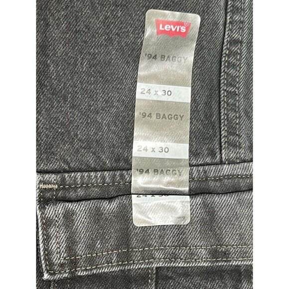 Levi's '94 Wide Baggy Black Cargo Y2K Cotton Jeans Adjustable Hem 24 x 3… - Picture 12 of 14